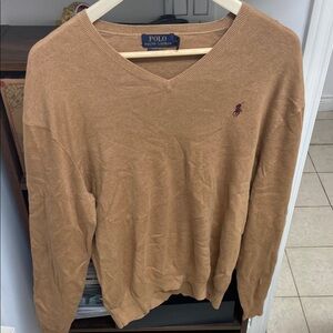 Vintage Polo by Ralph Lauren Men's Tan Sweater